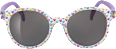 Sonnenbrille Kids, transparentes Gestell mit bunten Herzen & lilafarbene Bügel SUNDANCE