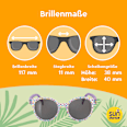 Sonnenbrille Kids, transparentes Gestell mit bunten Herzen & lilafarbene Bügel SUNDANCE