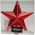 Stea roșie cu sclipici pentru vârful bradului KOOPMAN