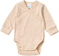 Wickelbody Langarm mit Mitwachsfunktion, beige, Gr. 62/68 ALANA