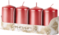 adventní svíčka válec 40x80mm červená metalická Emocio