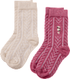 Socken mit Ajour-Struktur & Blumen-Stickerei, rosa & beige, Gr. 31/33 ALANA