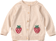 Strickjacke mit Erdbeer-Stickerei, beige, Gr. 104 ALANA
