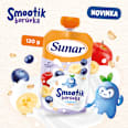 příkrm v sáčku Smootík borůvka, jogurt a ovesné vločky Sunar