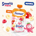 příkrm v sáčku Smootík malina, jogurt a ovesné vločky Sunar
