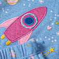 Schlafanzug mit Weltraum-Muster, blau & rosa, Gr. 134/140 ALANA