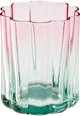 Trinkglas, gewellt, rosa/grün (9x7,5 cm) dm home