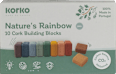 Kork-Bausteine Regenbogen Set 10 tlg Korko