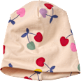 Mütze Pro Climate mit Kirschen-Muster, beige, Gr. 46/47 ALANA