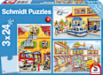 Puzzle Feuerwehr Polizei Set (3x24 Teile) Schmidt Spiele