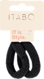 Rebraste gumice za kosu – mekane crne ITABO