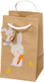 Geschenktasche veredelt Kranz/Hase, mini, hoch Profissimo