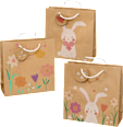 Geschenktasche veredelt Herz/Blumen/Hase mit Blume, midi, quadratisch Profissimo