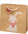 Geschenktasche veredelt Herz/Blumen/Hase mit Blume, midi, quadratisch Profissimo
