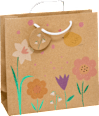 Geschenktasche veredelt Herz/Blumen/Hase mit Blume, midi, quadratisch Profissimo