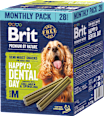 Dentálne tyčinky Premium By Nature Semi-Moist Snacks Happy Dental day veľkosť M Brit