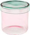 Aufbewahrungsdose aus Glas, rosa/grün (9,5x9,3 cm) dm home
