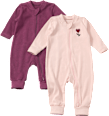 Schlafanzüge mit Herz-Motiv, pink + lila, Gr. 86/92 ALANA