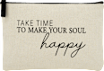 Kosmetiktasche Beige "Take Time To Make Your Soul Happy" manòu