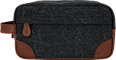 Kulturbeutel Herren Anthrazit-Braun manòu