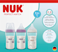 Geschenkset Babyflaschen Perfect Match lila/weiß 3tlg, 260 ml NUK