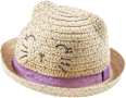 Strohhut mit Katzen-Motiv, beige, Gr. 48/49 PUSBLU
