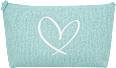 Kosmetiktasche Hellblau Weiß mit Herz manòu