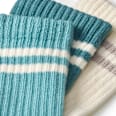 Socken mit Streifen-Muster, blau + beige, Gr. 33/35 ALANA