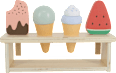 Spielzeug-Set aus Holz Eis 5tlg, mehrfarbig  Cleoleo