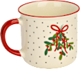 Kaffeebecher, Mistelzweig, rot-grün-weiß Dekorieren & Einrichten