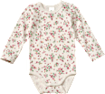 Body Langarm mit Blumen-Muster, weiß, Gr. 74/80 ALANA