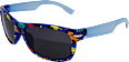 Sonnenbrille Kids, dunkelblaues Gestell mit bunten Dinos SUNDANCE