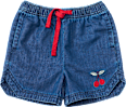 Jeansshorts mit Kirsch-Stickerei, blau, Gr. 98 ALANA