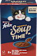 Nassfutter Katze mit Rind, Huhn & Lamm, Original Soup Time Multipack (6x48 g) Felix