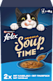 Nassfutter Katze mit Kabeljau, Thunfisch, Scholle, Original Soup Time, Multipack (6x48g) Felix