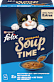 Nassfutter Katze mit Kabeljau, Thunfisch, Scholle, Original Soup Time, Multipack (6x48g) Felix