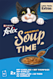 Nassfutter Katze mit Kabeljau, Thunfisch, Scholle, Original Soup Time, Multipack (6x48g) Felix