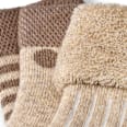 Erstlingssocken mit Punkte- & Streifen-Muster, beige + braun, Gr. 15/16 ALANA