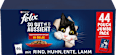 Nassfutter Katze, Geschmacksvielfalt vom Land mit Rind, Huhn, Ente & Lamm in Gelee, Multipack (44x85 g) Felix