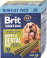 Dentálne tyčinky Premium By Nature Semi-Moist Snacks Happy Dental day veľkosť M Brit