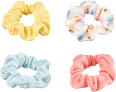 Scrunchies Bio-Baumwolle rosa, hellblau, gelb, Blümchen ebelin