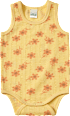 Body Ärmellos mit Blumen-Muster, gelb, Gr. 86/92 ALANA