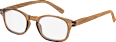 Fertig-Lesebrille glänzend/transparent braun Holzoptik +2,50 Visiomax