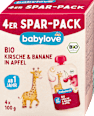 Quetschies Banane & Kirsche in Apfel, ab 1 Jahr (4x100 g) babylove