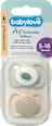 Schnuller Air Silikon symmetrisch, braun/grün, Gr.2, 5-18 Monate babylove
