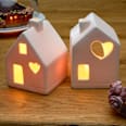 Windlicht aus Keramik, Haus mit Herzausschnitt BOLTZE