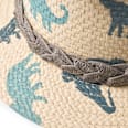 Strohhut mit Dinosaurier-Muster, beige, Gr. 54/55 PUSBLU