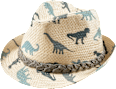 Strohhut mit Dinosaurier-Muster, beige, Gr. 54/55 PUSBLU