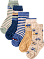 Socken mit Baustellen-Motiven, blau, Gr. 27/29 PUSBLU