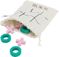 Tic Tac Toe-Spiel aus Holz im Jutebeutel, rosa/grün  Dekorieren & Einrichten